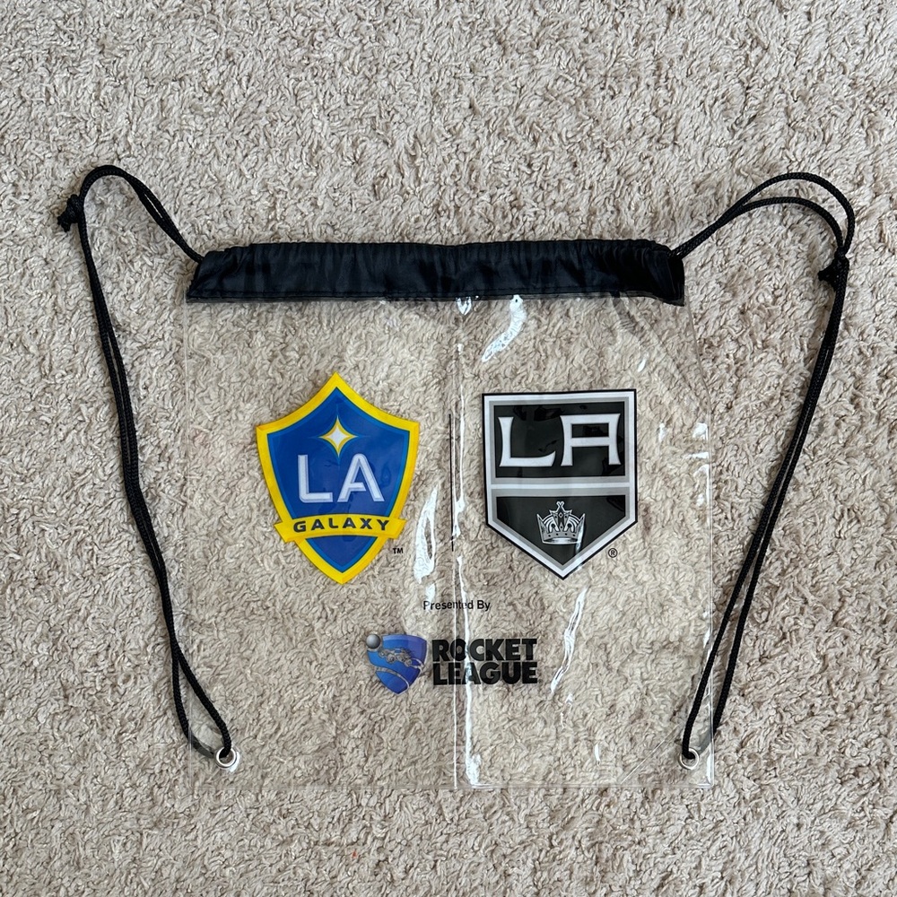LA Galaxy Clear Drawstring Backpack with LA Kings Logo